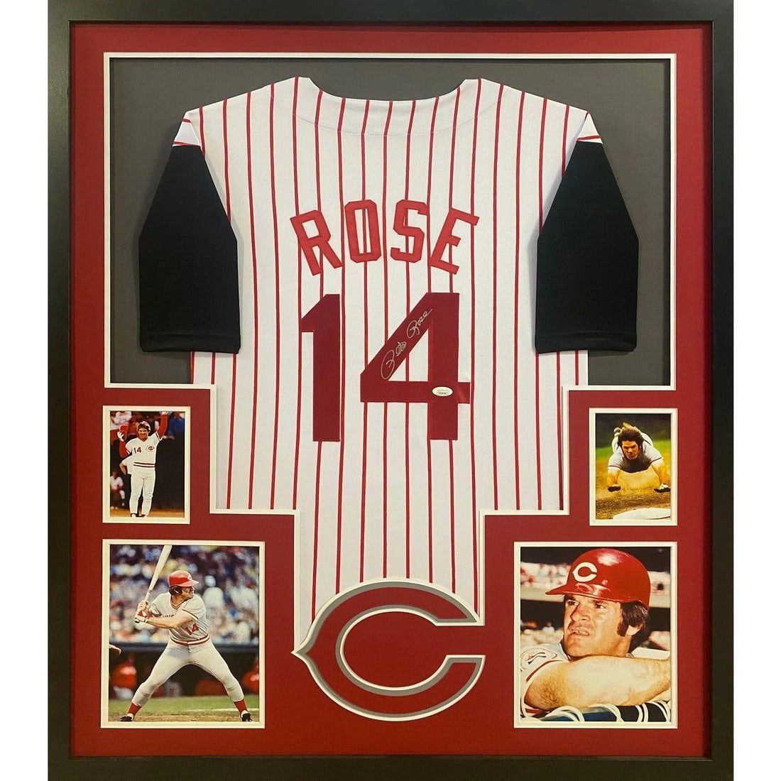 Pete Rose Autographed Framed Jersey JSA Certified Cincinnati Reds (1 of 2)