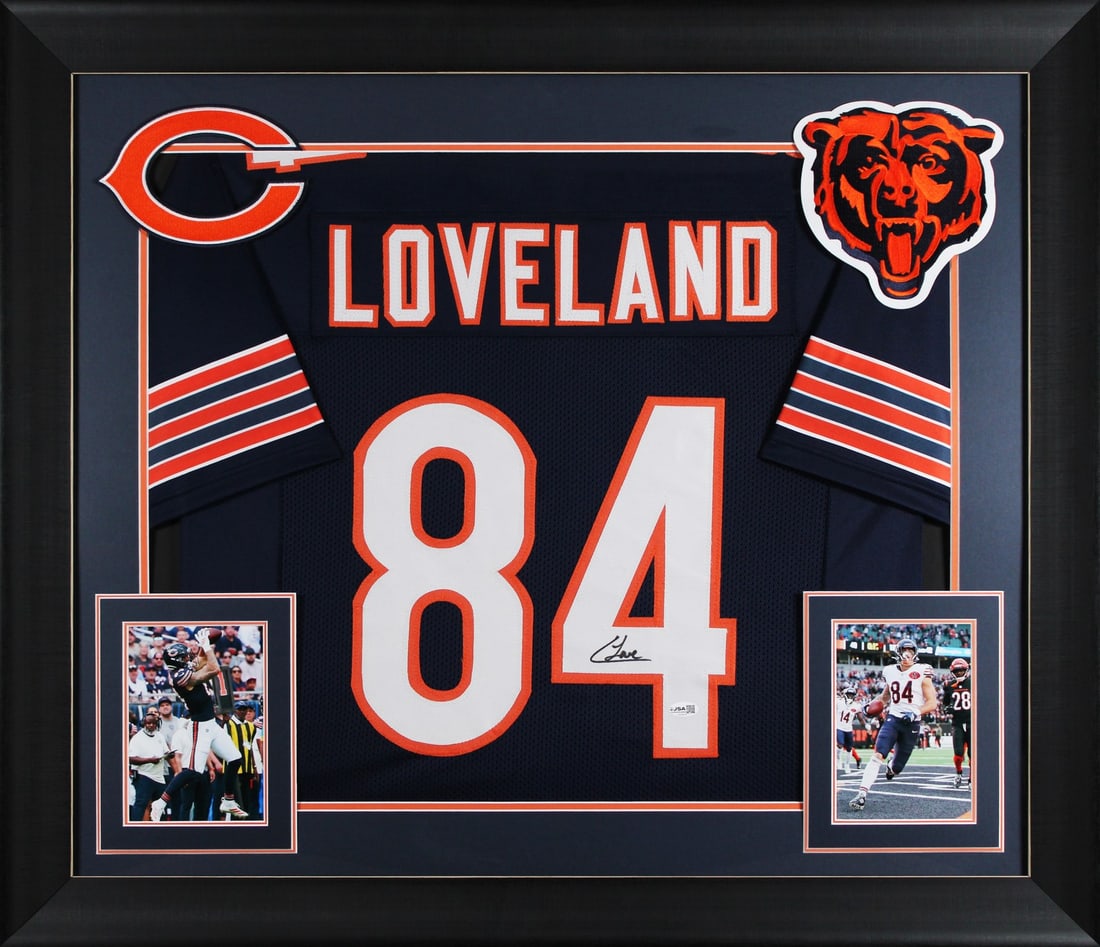Framed Chicago Bears Jersey Signed by Colston Loveland JSA Authenticated (1 of 2)
