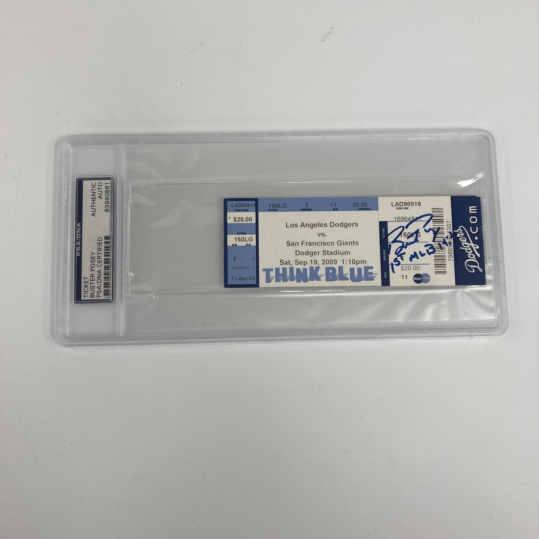 Buster Posey Signed Ticket First MLB Home Run 9-19-2009 PSA DNA (1 of 5)