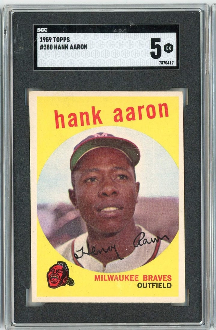 1959 Hank Aaron Topps #380 SGC 5 Excellent MLB Baseball Card (1 of 2)