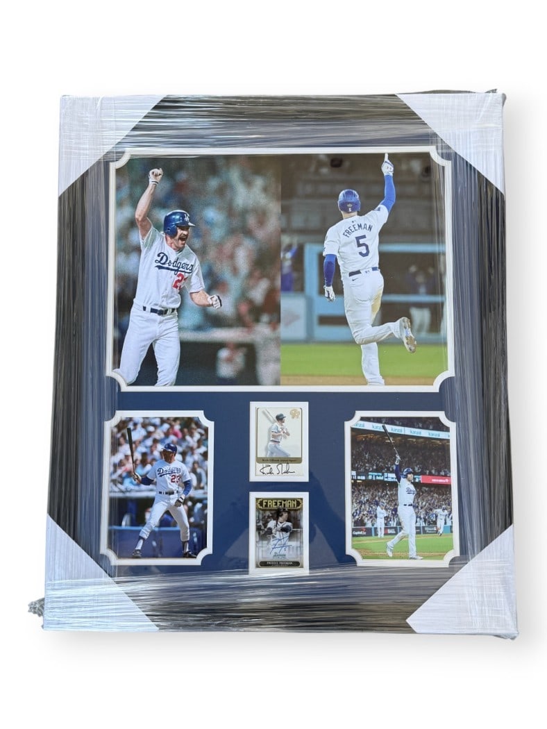 Freddie Freeman Kirk Gibson Autographed Cards Set of 2 Dodgers (1 of 3)