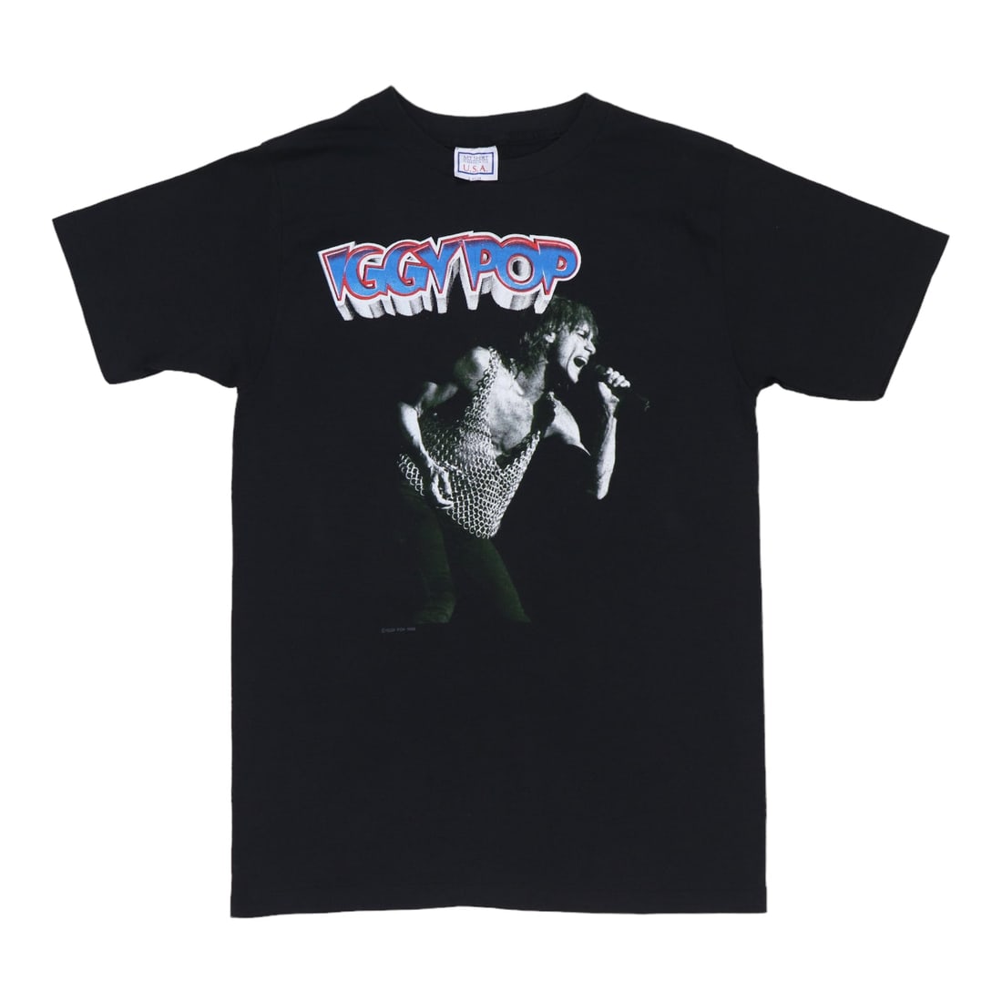 Vintage 1988 Iggy Pop Raw Power Black Poly Cotton Band T Shirt (1 of 8)
