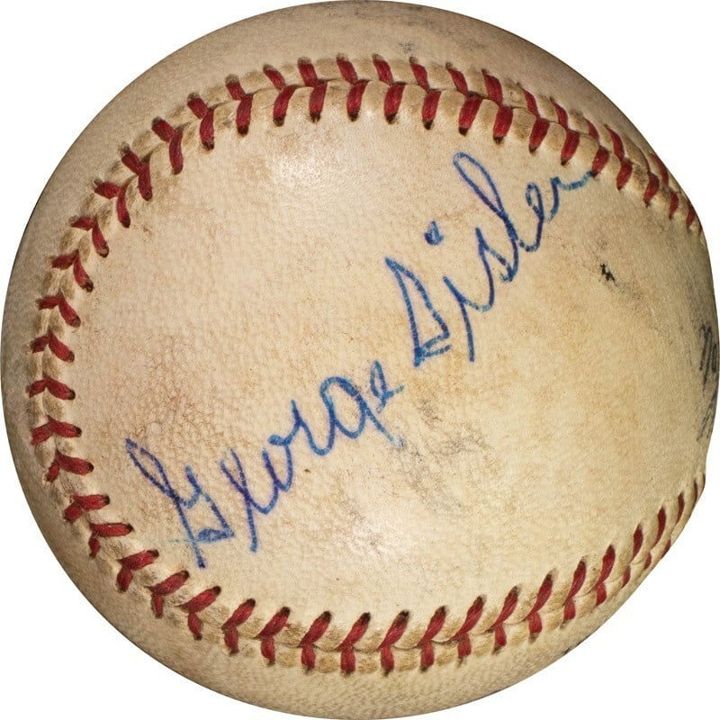 George Sisler Signed National League Baseball with PSA DNA COA (1 of 8)