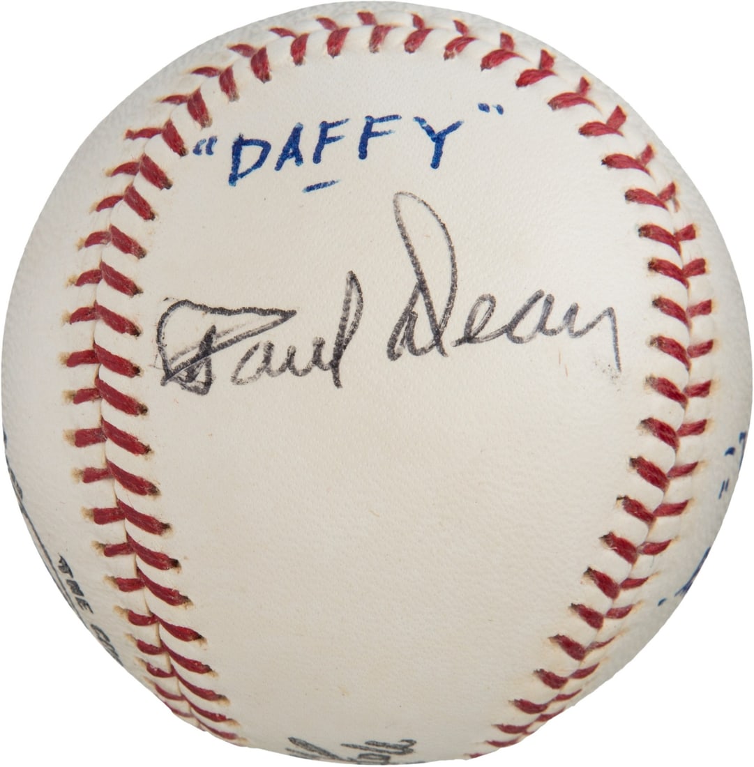 Rare 1950 Paul Daffy Dean Signed Official National League Baseball JSA: Rare 1950 Paul Daffy Dean Signed Official National League Baseball JSA This is a rare 1950 Paul (Daffy) Dean single signed Official National League baseball. Known for his impressive career with the S