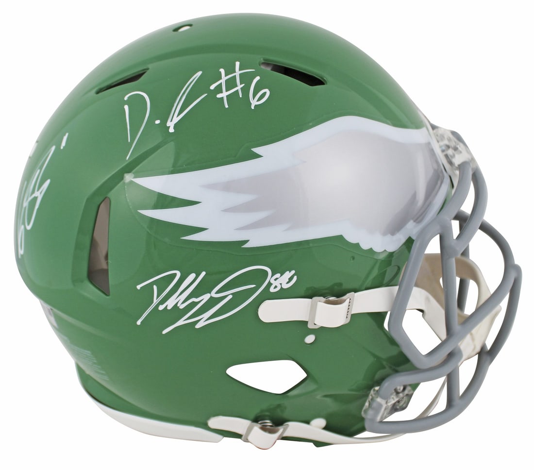 Eagles Signed 2023 Alt Proline Helmet by Brown Goedert Smith BAS (1 of 4)