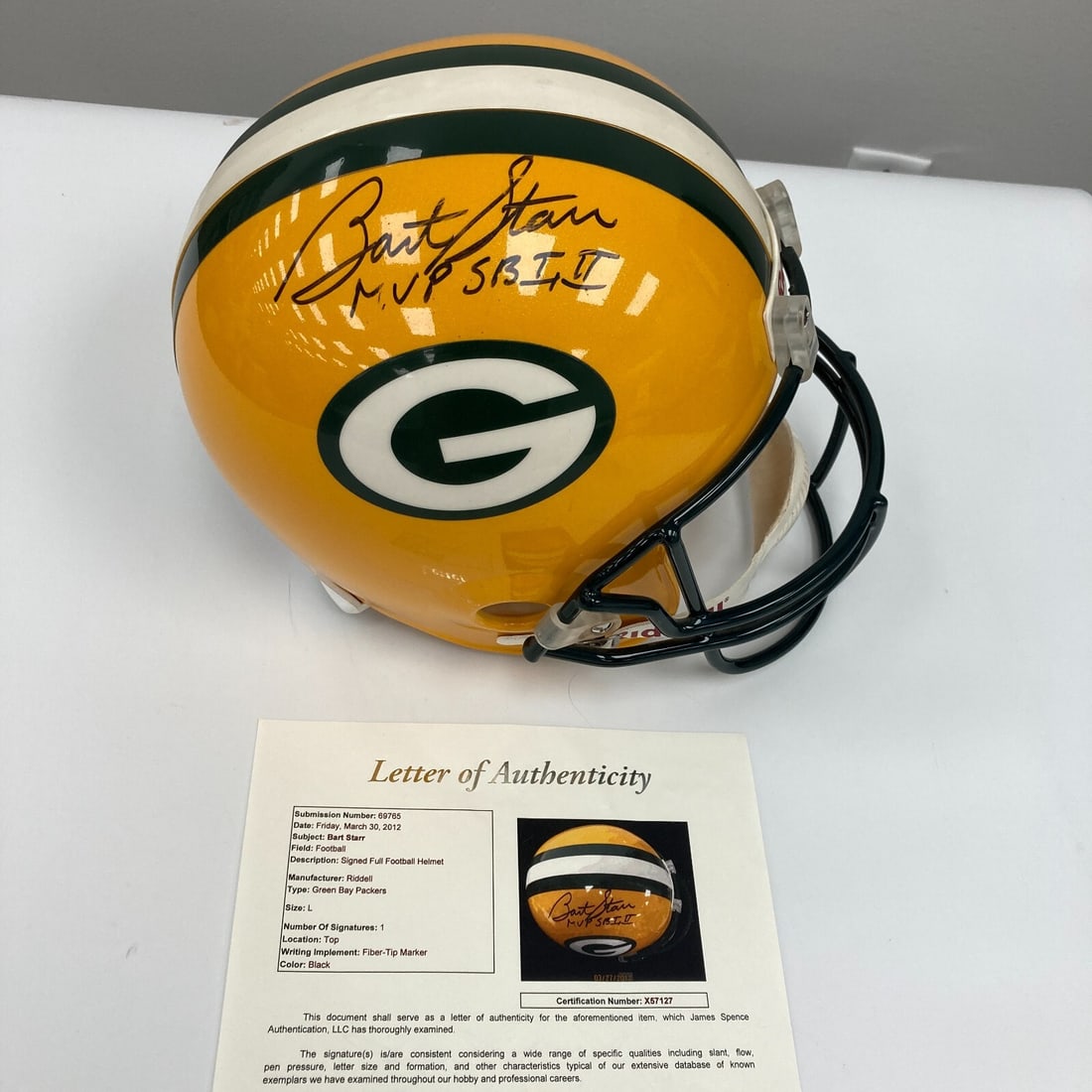 Bart Starr Signed Full Size Packers Helmet MVP Super Bowl 1 2 JSA: Bart Starr Signed Full Size Packers Helmet MVP Super Bowl 1 2 JSA Celebrate football history with this Bart Starr MVP Super Bowl 1 & 2 Signed Full Size Green Bay Packers Helmet. This remarkable piece 