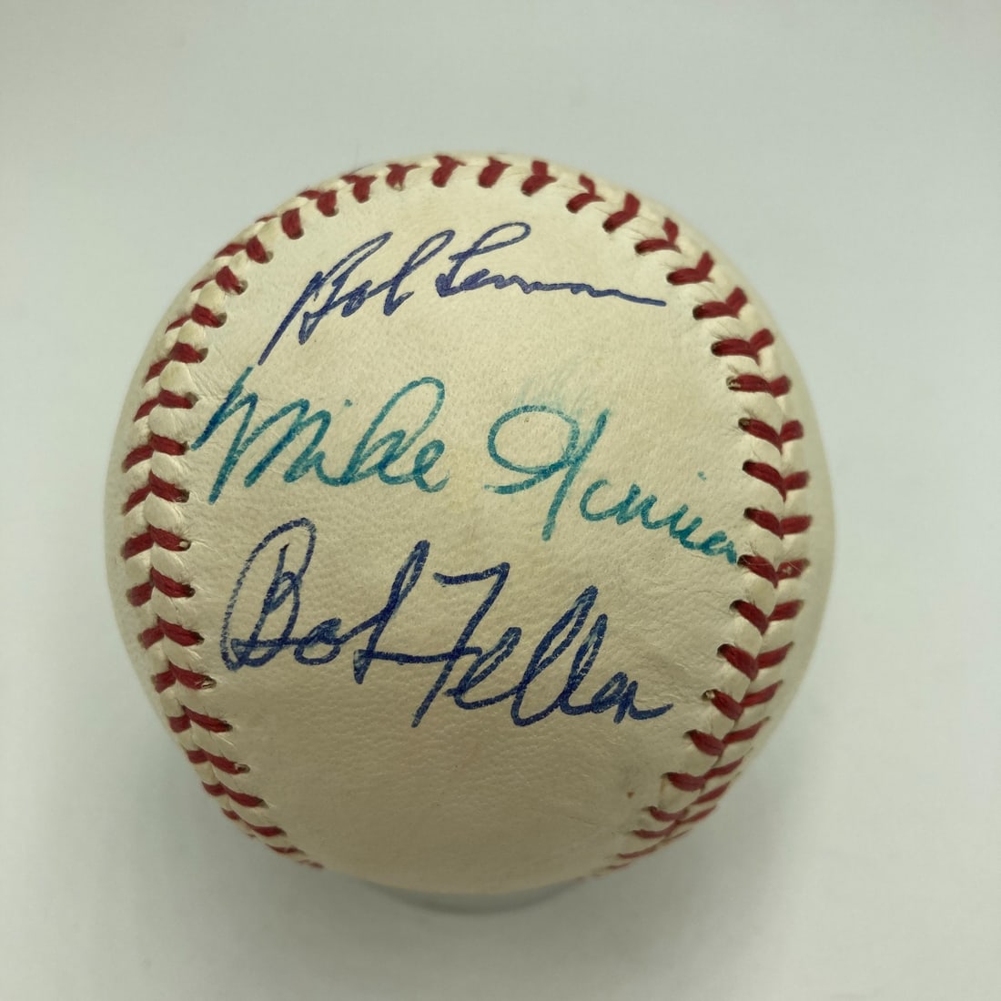 Cleveland Indians Big Four Signed Baseball Feller Lemon Wynn Garcia JSA (1 of 6)