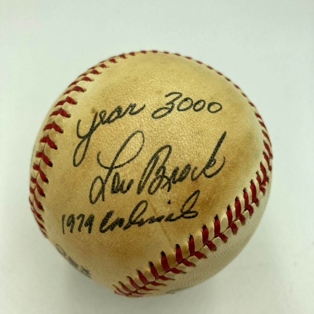 Lou Brock Signed Vintage Baseball 3,000th Hit JSA COA (1 of 4)