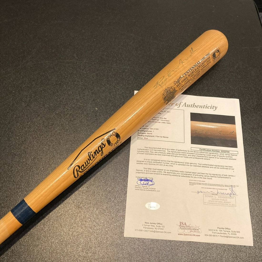 Roy Campanella Signed Brooklyn Dodgers 100th Anniversary Bat JSA COA (1 of 5)