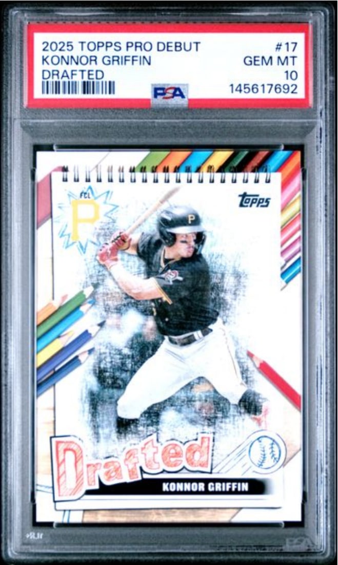 PSA 10 Konnor Griffin 2025 Topps Pro Debut Rookie Card Pittsburgh Pirates (1 of 2)