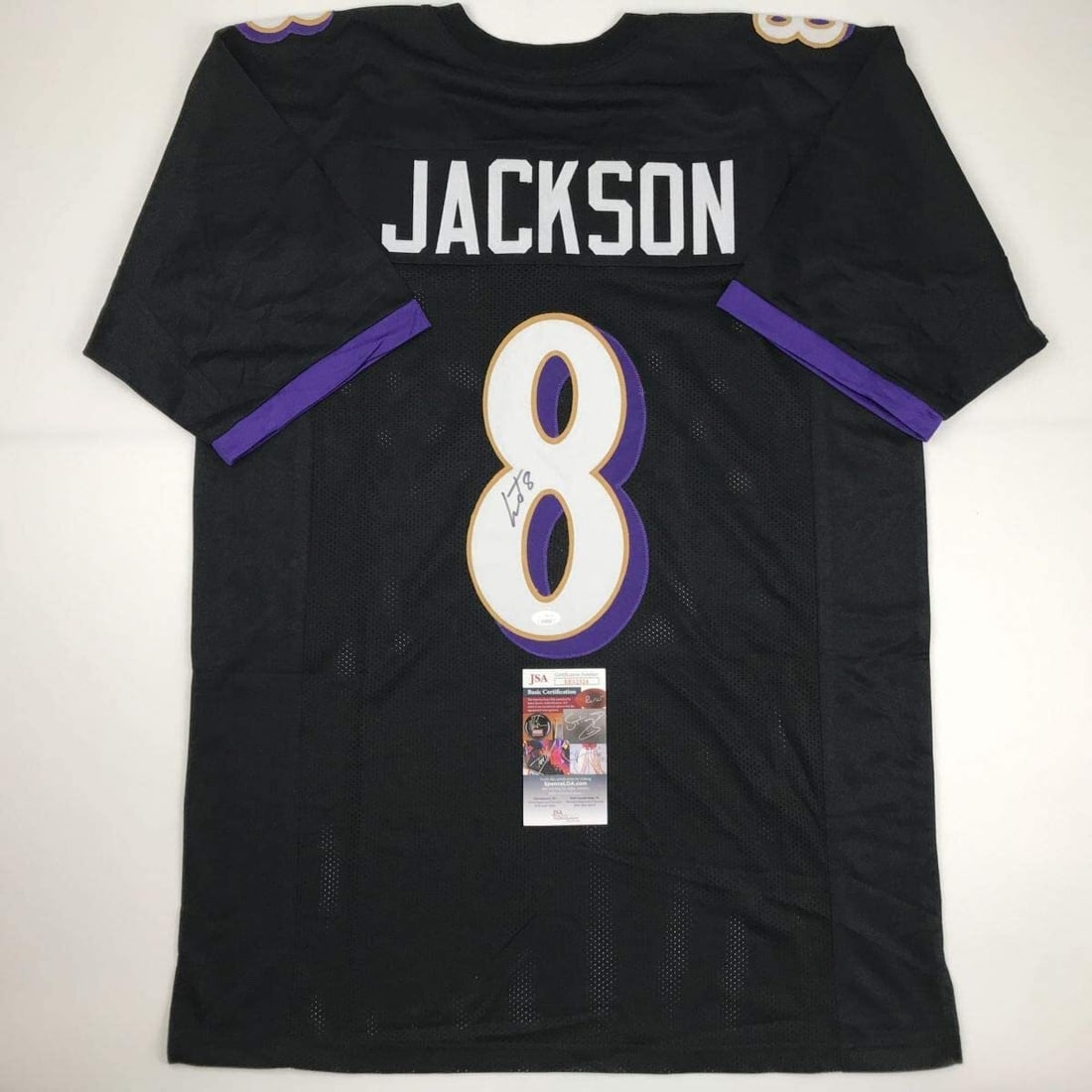 Lamar Jackson Autographed Baltimore Ravens Black Jersey with JSA COA (1 of 4)
