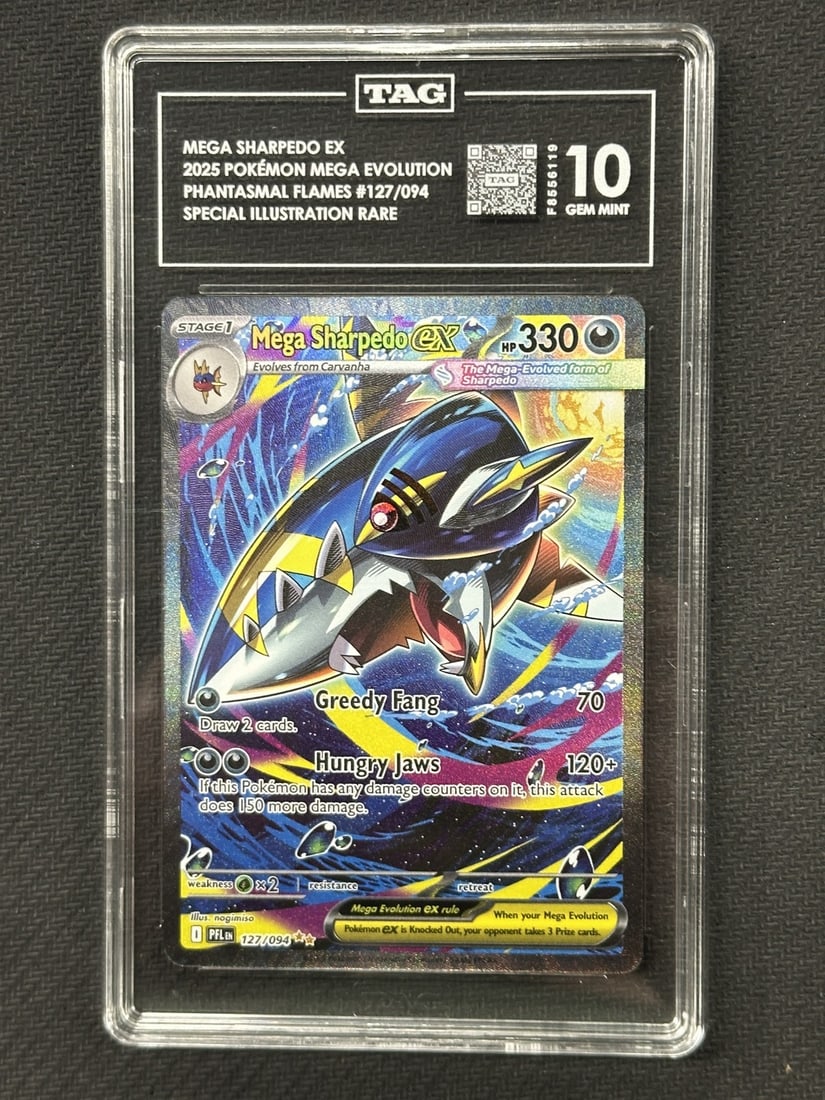 Mega Sharpedo EX Rare TAG 10 Special Illustration Card (1 of 2)