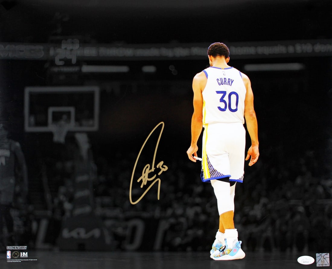 Stephen Curry Signed 16x20 Warriors Spotlight Photo JSA Authenticated (1 of 2)