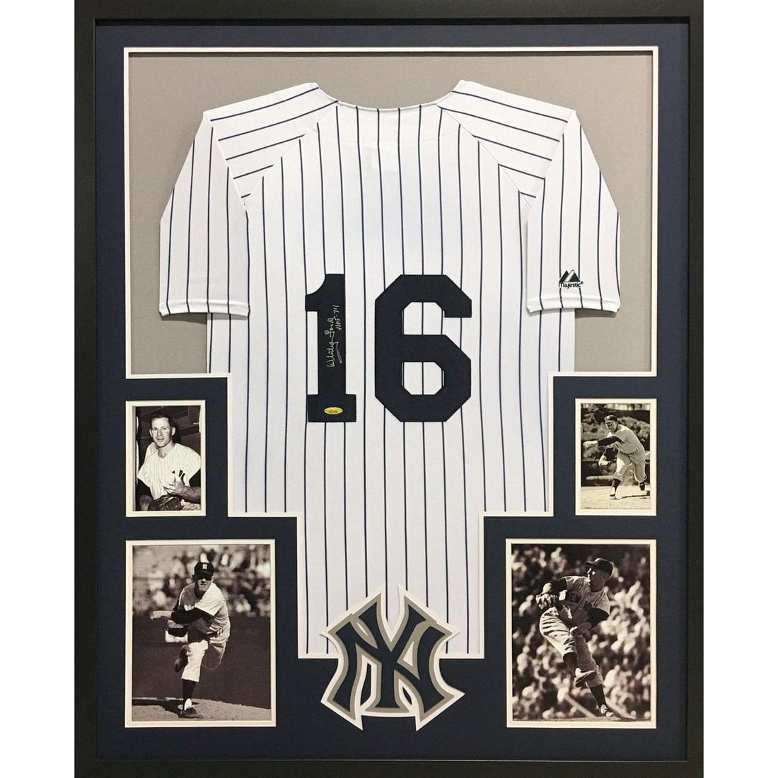 Whitey Ford Autographed Framed Jersey Tristar Authenticated New York Yankees (1 of 3)