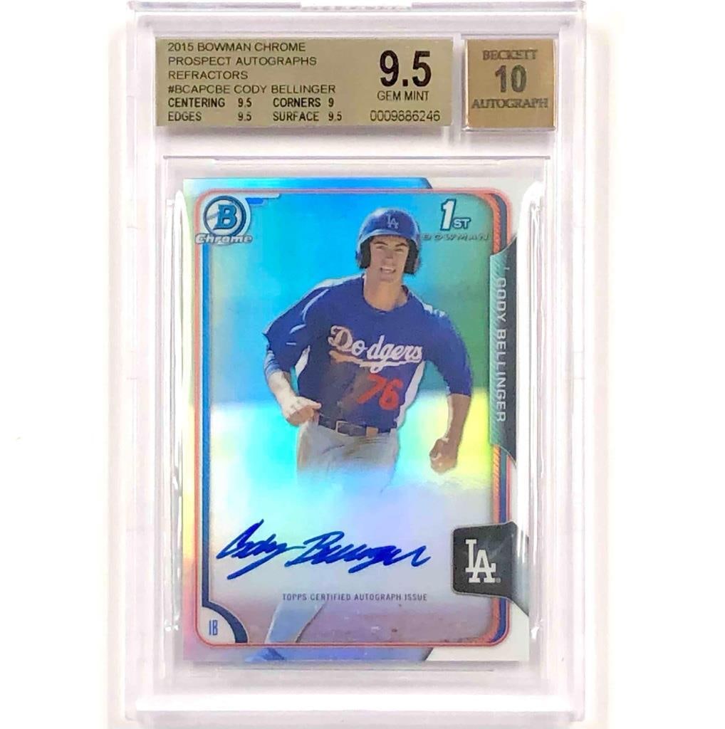 Cody Bellinger Rookie Refractor Auto Card BGS 9.5 2015 Bowman Chrome Serial /499 (1 of 2)