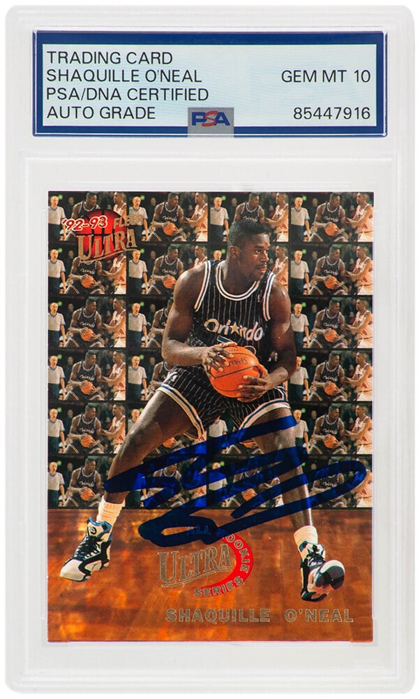 Shaquille O'Neal Signed 1992 Fleer Ultra Rookie Card #7 PSA Auto 10 (1 of 2)