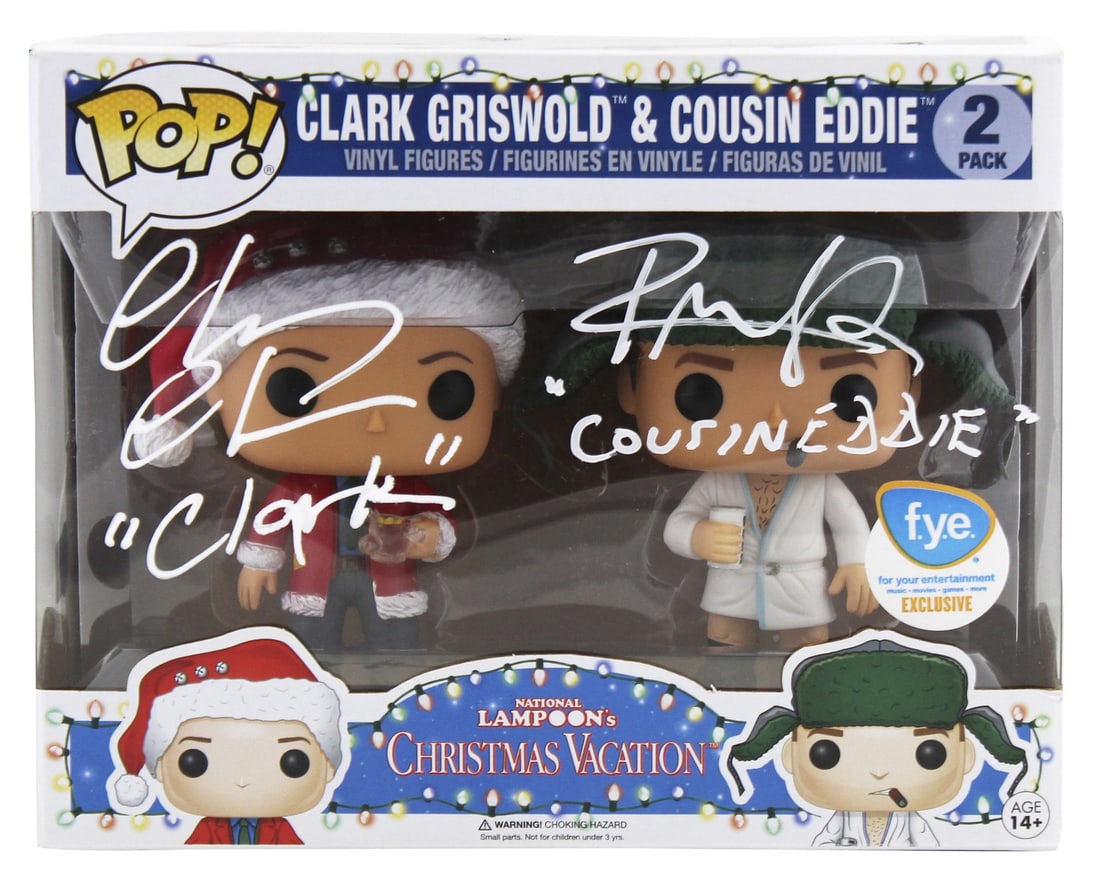 Funko Pop Vinyl Figure Signed by Chevy Chase and Randy Quaid Beckett Authenticated: Funko Pop Vinyl Figure Signed by Chevy Chase and Randy Quaid Beckett Authenticated This pre-owned Funko Pop Vinyl Figure from National Lampoon's Christmas Vacation is signed by both Chevy Chase and Ra