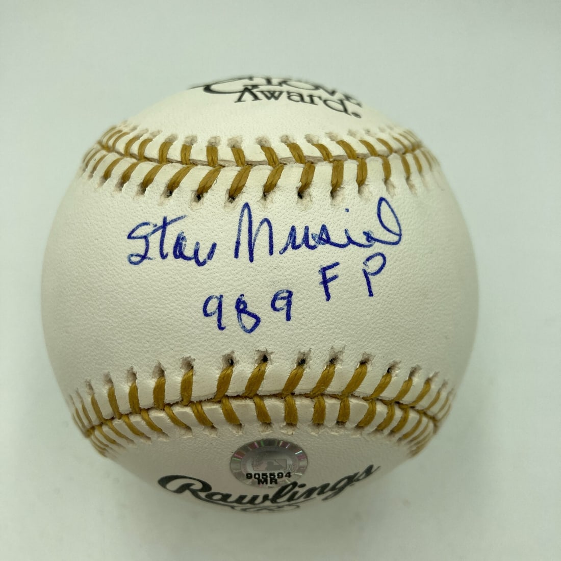 Stan Musial Signed Gold Glove Baseball 989 Fielding Percentage JSA MLB (1 of 5)