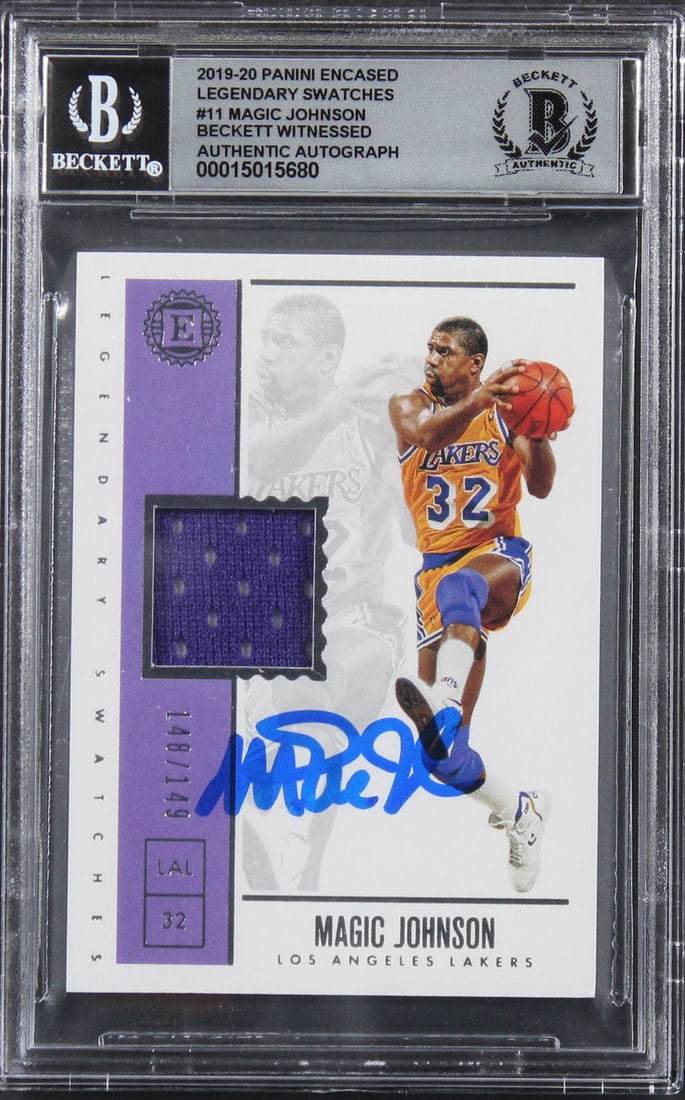 2019 Panini Encased #11 Magic Johnson Signed Card Auto 10 Beckett Slabbed #148/149 (1 of 2)