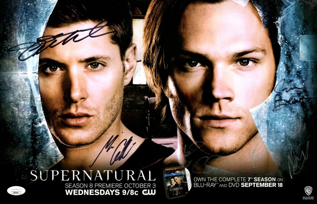 Supernatural Signed 11X17 Poster Ackles Padalecki Collins JSA Authenticated (1 of 2)