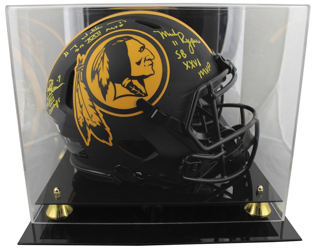 Washington Commanders QBs Signed Eclipse Proline Helmet With Display Case Beckett COA (1 of 4)