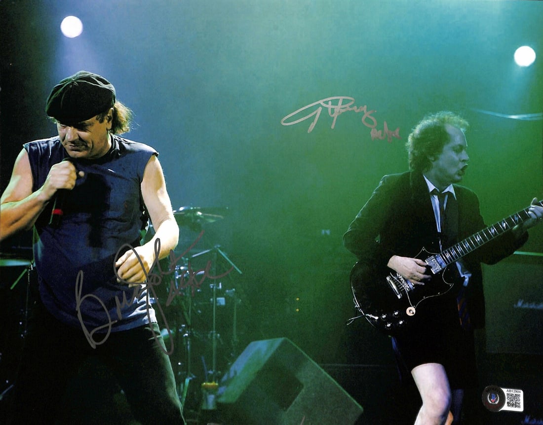 AC/DC Autographed 11x14 Photo by Angus Young and Brian Johnson Beckett LOA (1 of 1)