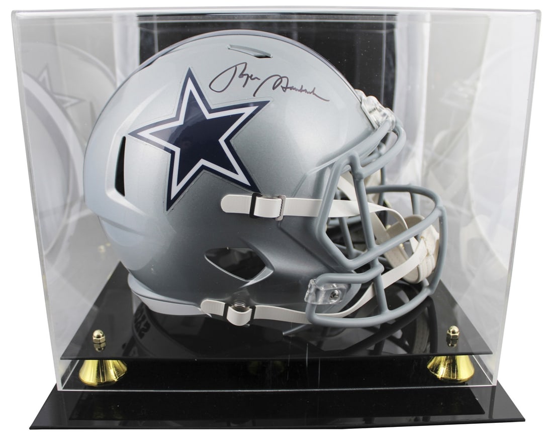 Roger Staubach Signed Silver Full Size Helmet Dallas Cowboys BAS Authenticated (1 of 4)