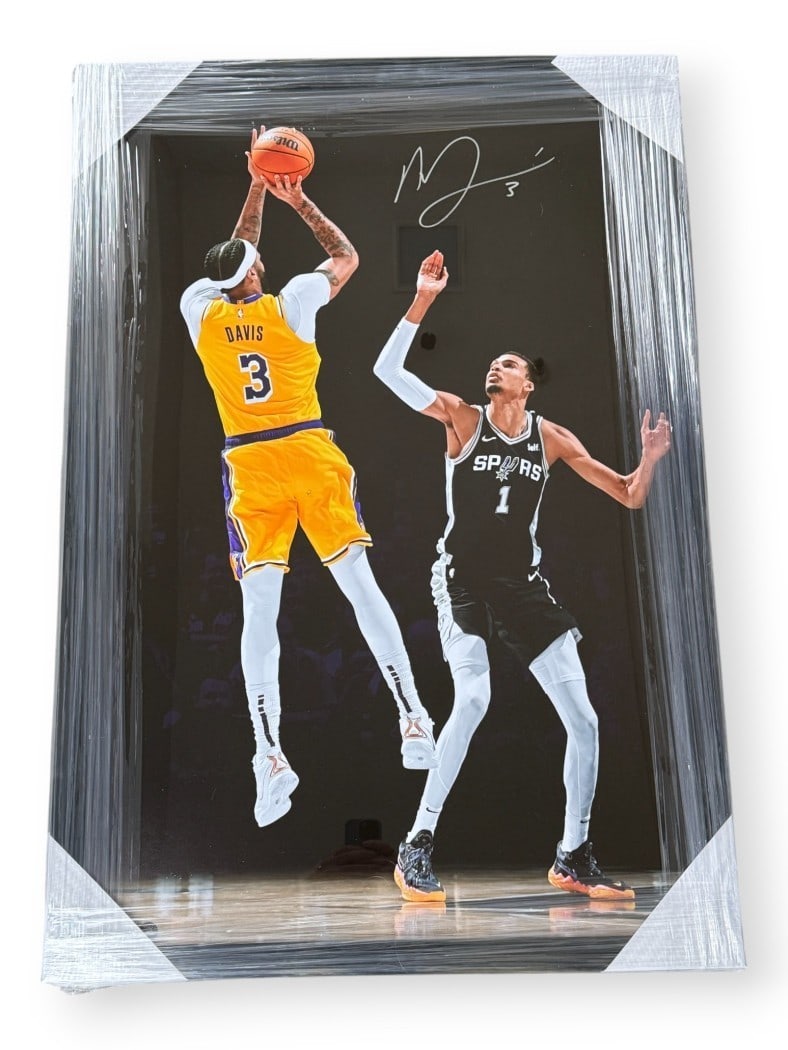 Anthony Davis Autographed 24x36 Photo Framed Upper Deck Lakers (1 of 3)