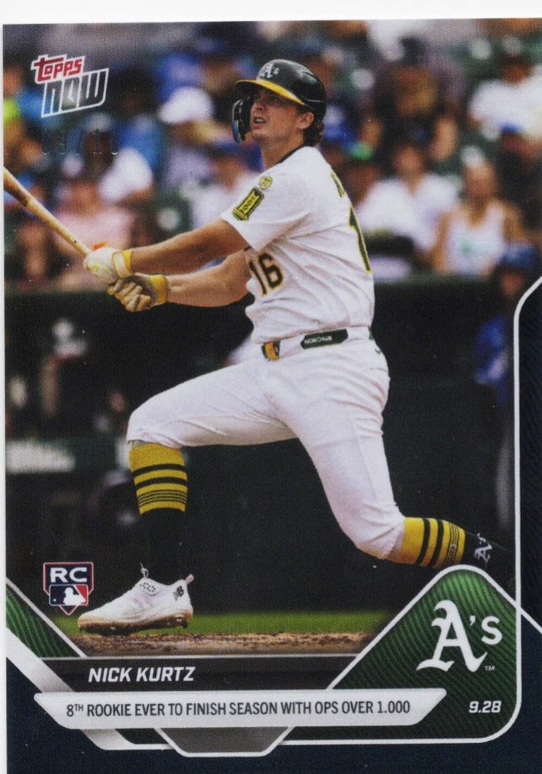 2025 Topps Now Nick Kurtz #787 Black Foil /10 Rookie Card Oakland Athletics (1 of 2)