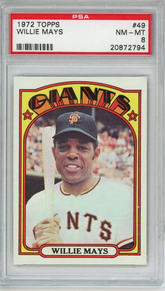 1972 Topps Willie Mays Baseball Card PSA 8 Giants Authentic (1 of 2)