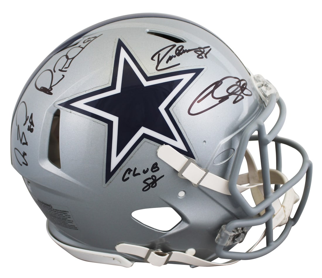 Dallas Cowboys Full Size Helmet Signed by Pearson Lamb Bryant and Irvin BAS Authenticated (1 of 3)
