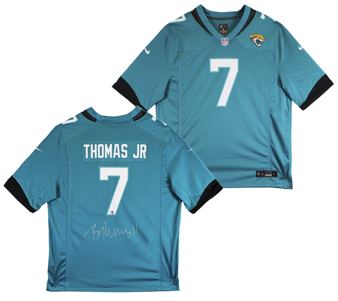 Brian Thomas Jr. Signed Teal Nike Jersey Jacksonville Jaguars Authentic: Brian Thomas Jr. Signed Teal Nike Jersey Jacksonville Jaguars Authentic This authentic teal Nike game jersey is a must-have for any Jacksonville Jaguars fan, personally signed by Brian Thomas Jr. The