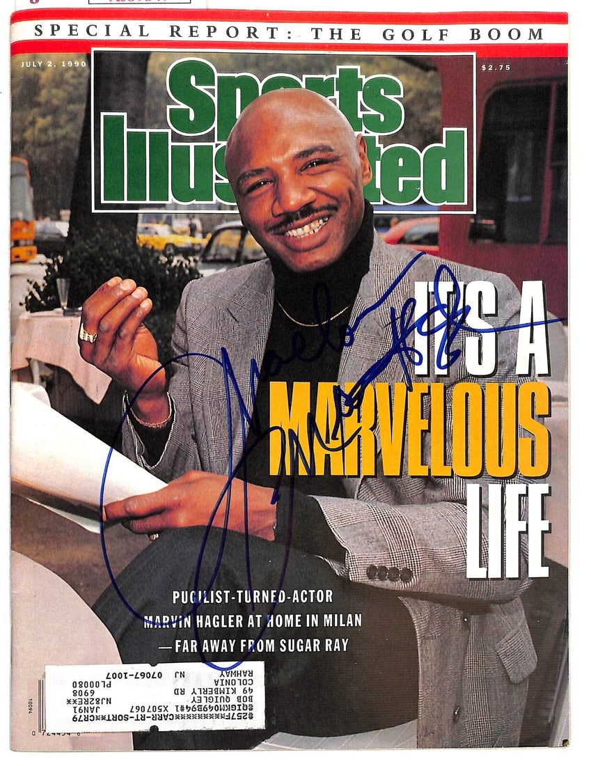 Marvin Hagler Signed Sports Illustrated Magazine JSA Authenticated (1 of 4)