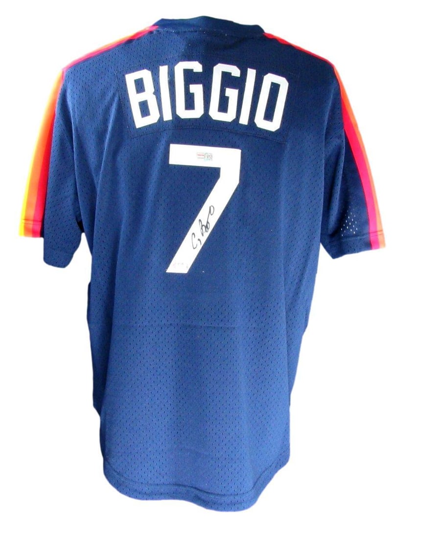 Craig Biggio Autographed Mitchell & Ness Navy Jersey Astros PSA/DNA (1 of 6)