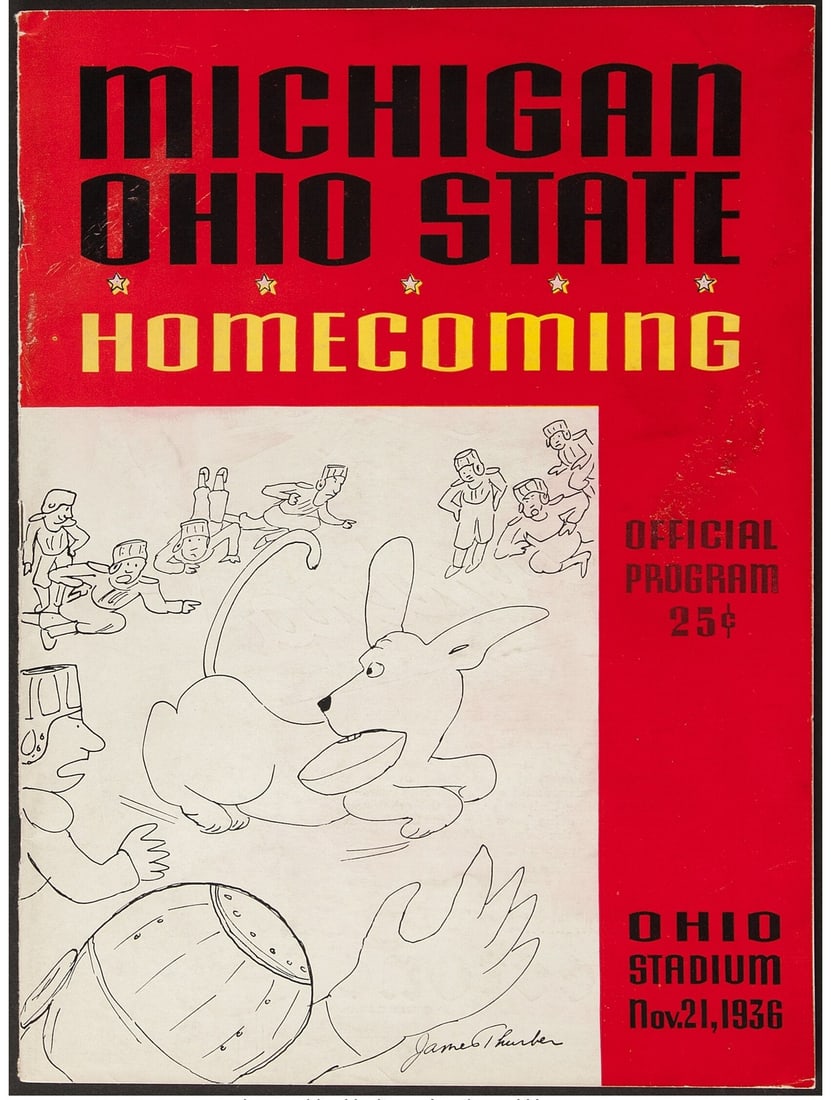 1936 Michigan vs Ohio State Vintage Football Program The Game (1 of 4)