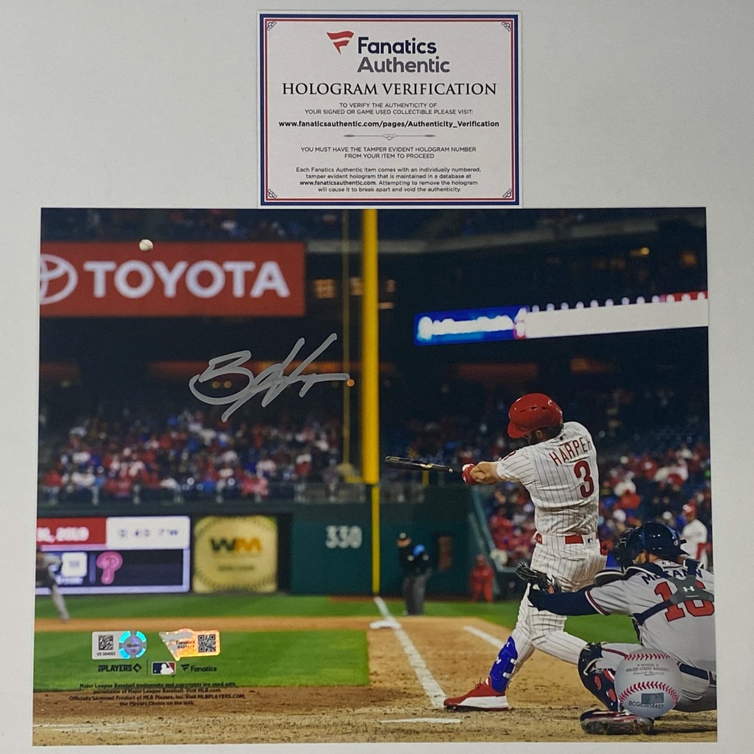 Bryce Harper Autographed 8x10 Photo Philadelphia Phillies Fanatics COA (1 of 1)