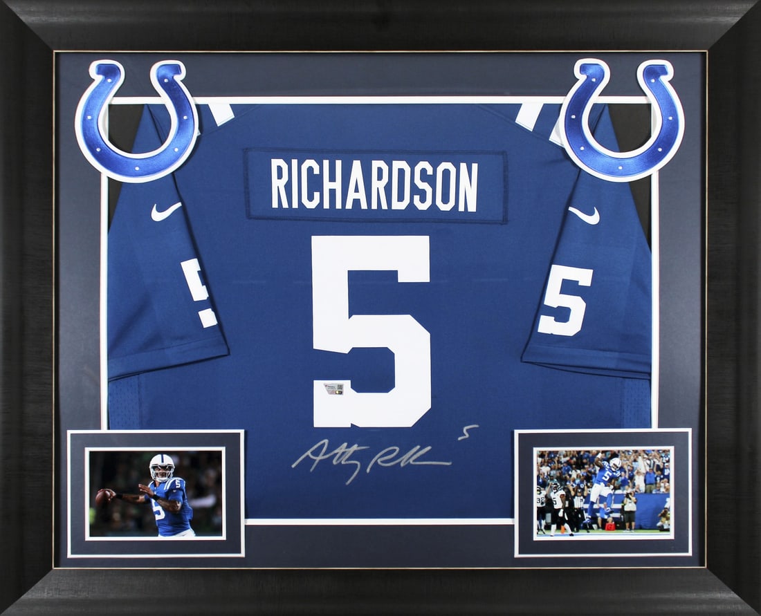 Framed Anthony Richardson Autographed Blue Nike Colts Jersey With Fanatics COA (1 of 1)