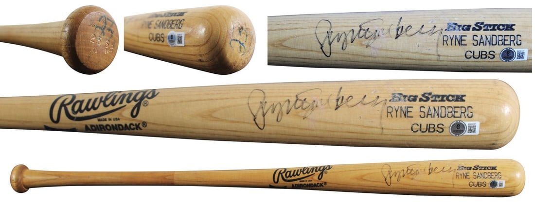 Ryne Sandberg Autographed Rawlings Big Stick Bat Beckett Authenticated Cubs: Ryne Sandberg Autographed Rawlings Big Stick Bat Beckett Authenticated Cubs This is an original Rawlings Big Stick Player Model baseball bat that has been signed by Ryne Sandberg of the Chicago Cubs.