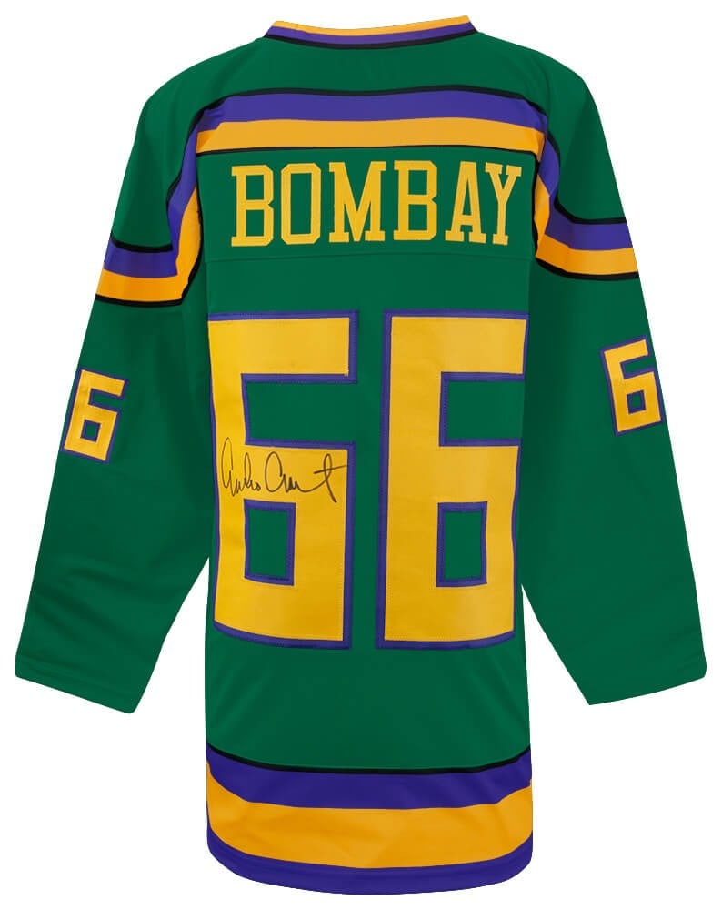 Green Custom Hockey Jersey Autographed by Emilio Estevez (1 of 2)