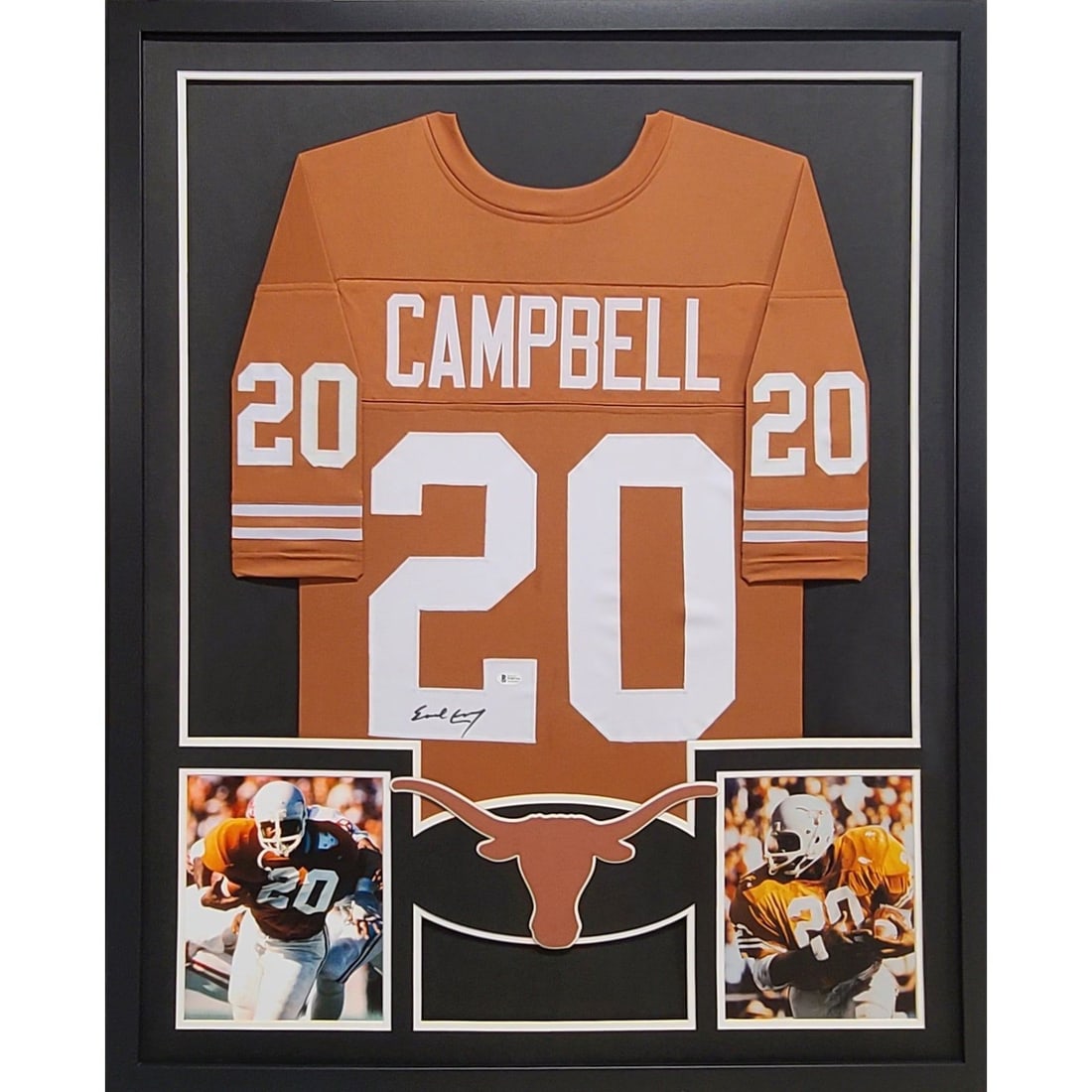 Earl Campbell Signed Framed Jersey Beckett Authenticated Texas Longhorns (1 of 2)