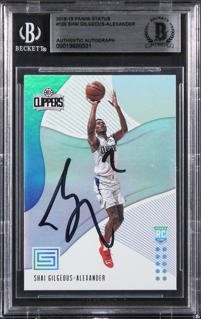 2018 Panini Status Rookie Card Signed by Shai Gilgeous-Alexander Beckett Authenticated (1 of 2)