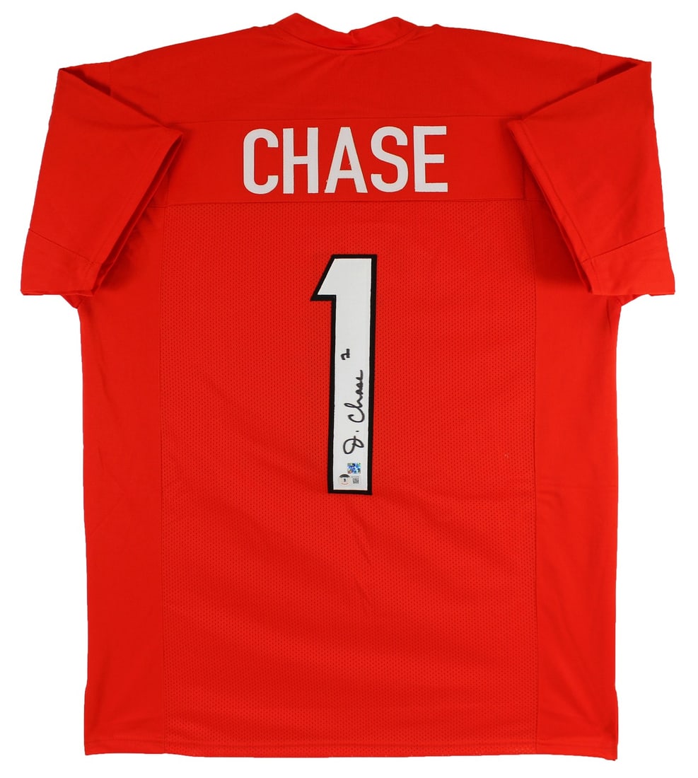 Ja'Marr Chase Signed Cincinnati Bengals Orange Jersey BAS Witnessed Authentic (1 of 3)