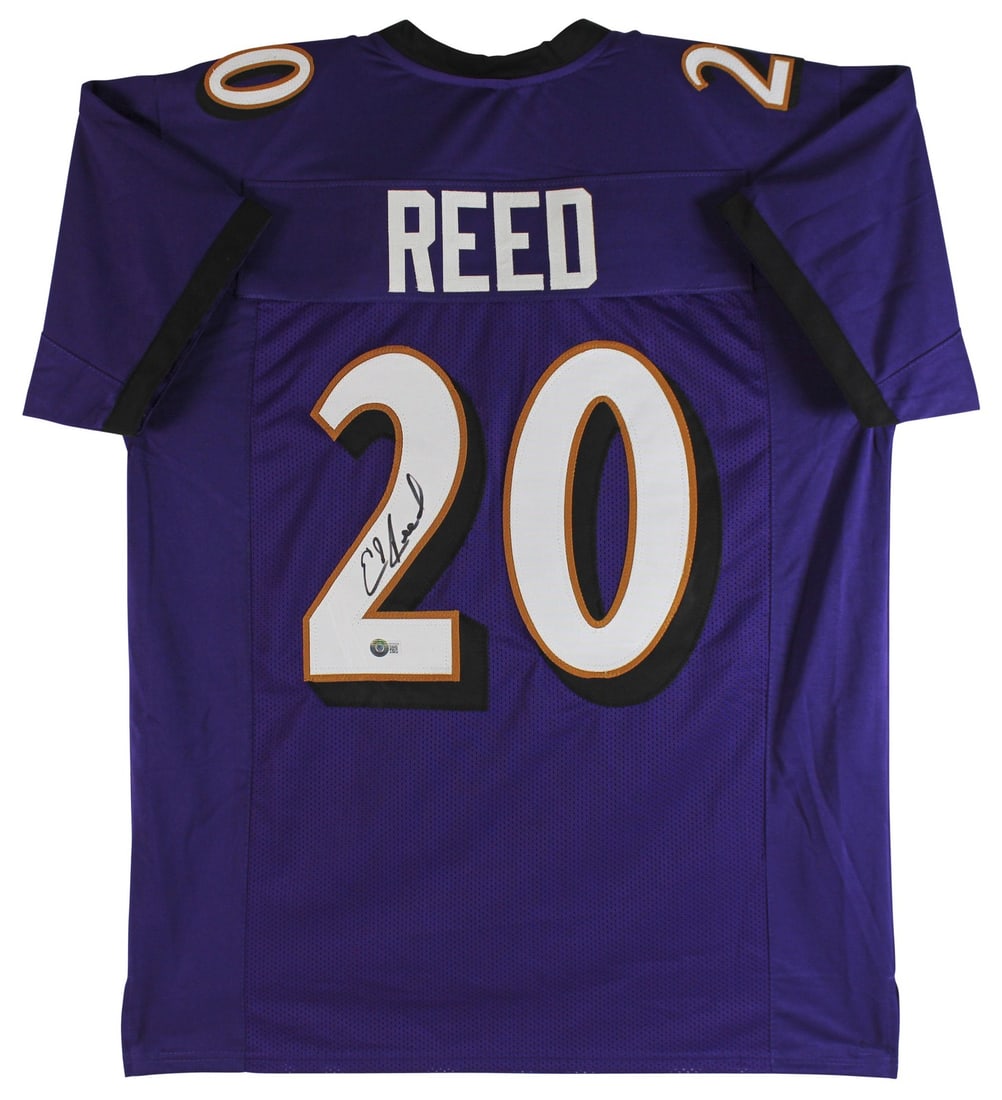 Ed Reed Autographed Purple Pro Style Jersey BAS Witnessed Baltimore Ravens (1 of 3)