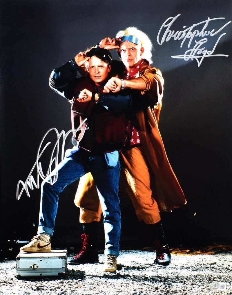 Christopher Lloyd Michael J Fox Signed 16x20 Back to the Future Photo Beckett (1 of 10)