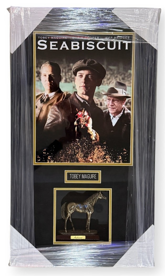 Tobey Maguire Signed Seabiscuit Horse Statue Framed Beckett Authenticated (1 of 4)