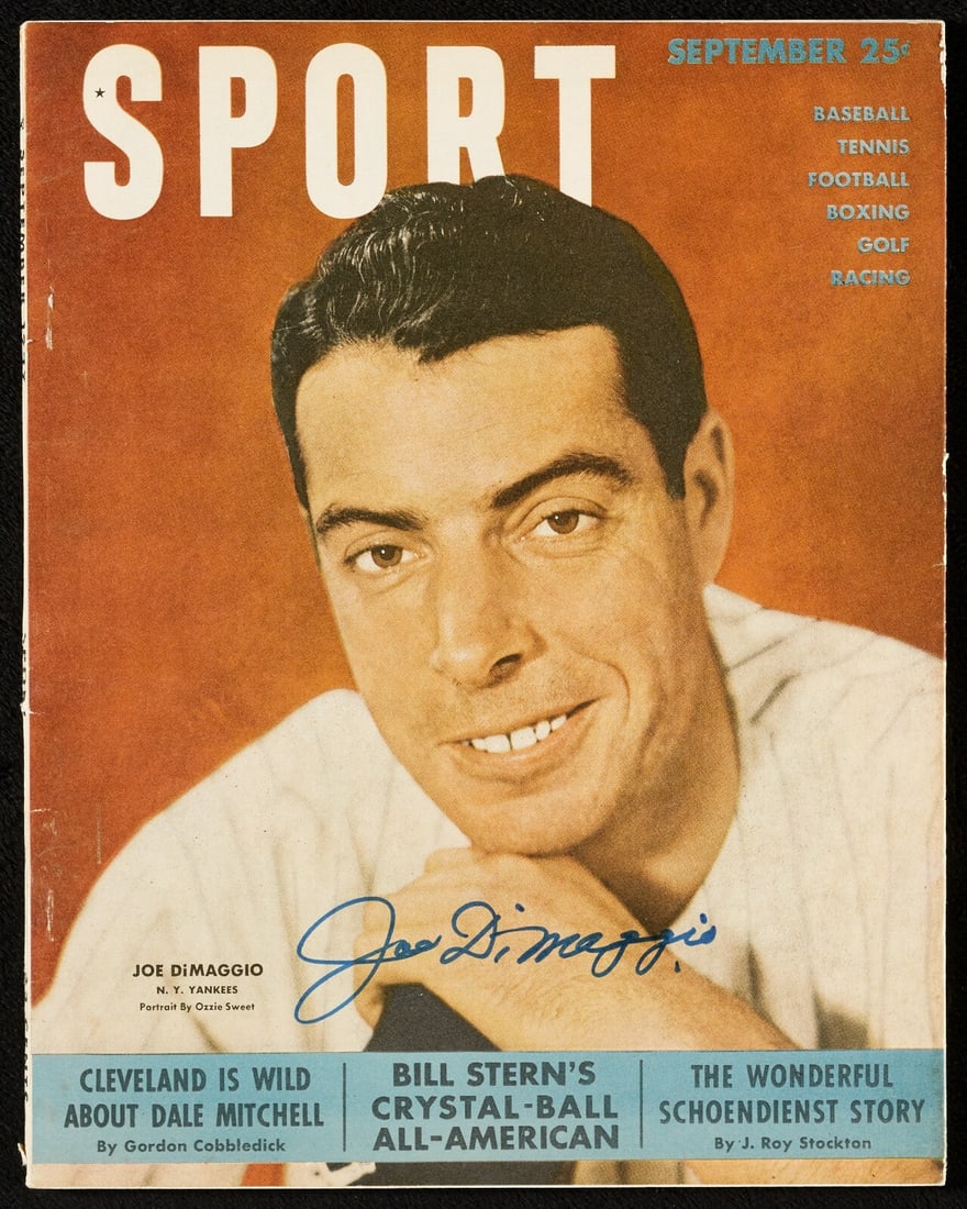 1949 Sport Magazine Joe DiMaggio Autographed Cover JSA Authenticated (1 of 2)