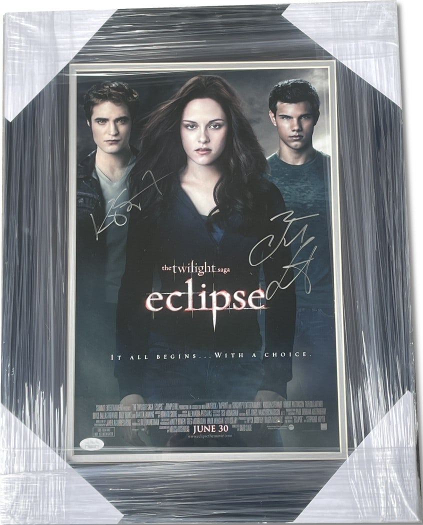 Framed Twilight Eclipse Cast Signed Poster JSA Authenticated Stewart Lautner (1 of 3)