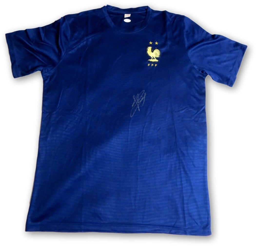 Autographed Jules Kounde French Soccer Jersey Front Signed JSA Authenticated: Autographed Jules Kounde French Soccer Jersey Front Signed JSA Authenticated This is a Jules Kounde autographed soccer jersey representing the French National Team. The jersey is signed on the front a