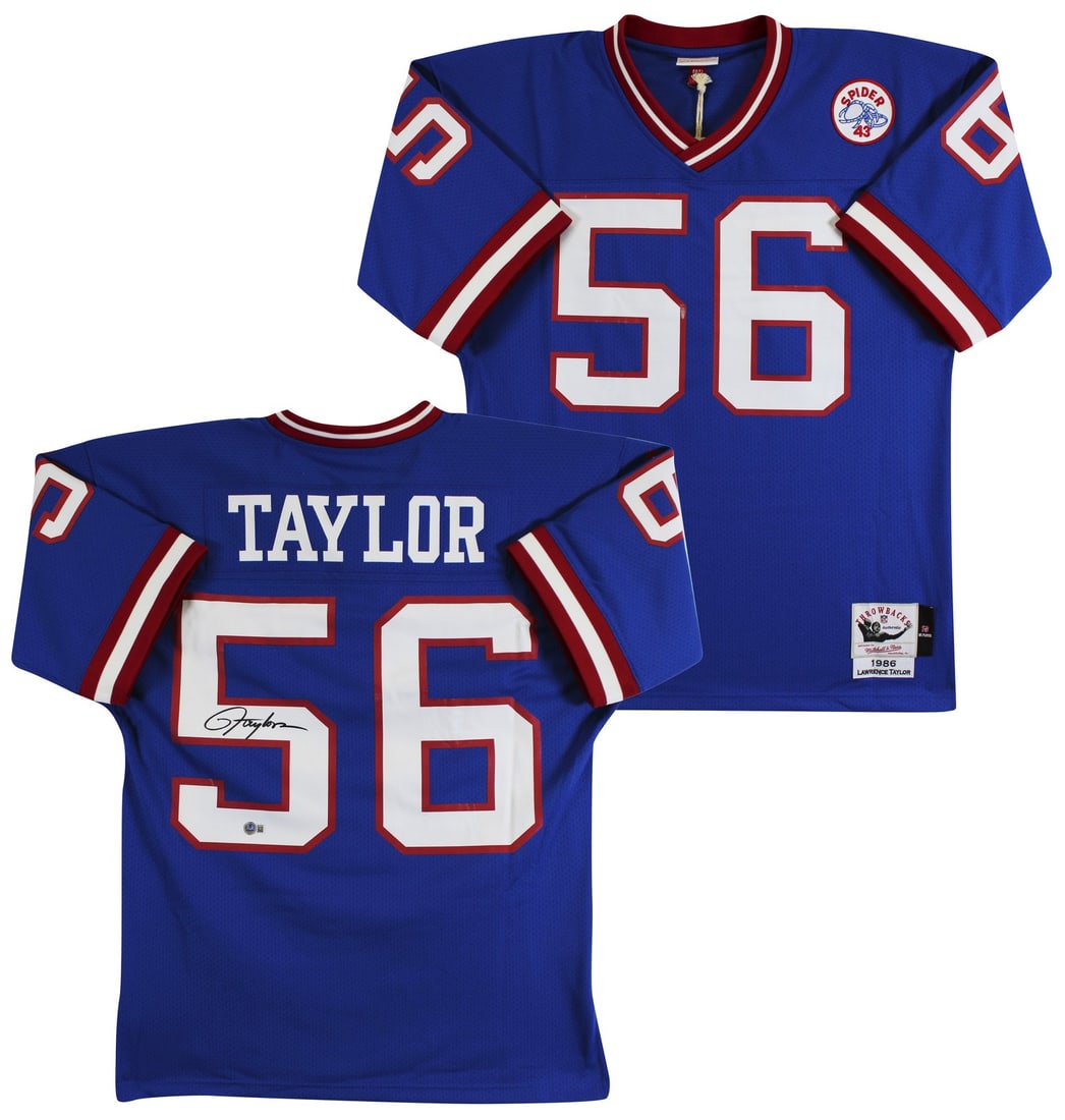 Lawrence Taylor Signed 1986 Giants Mitchell & Ness Jersey BAS (1 of 7)