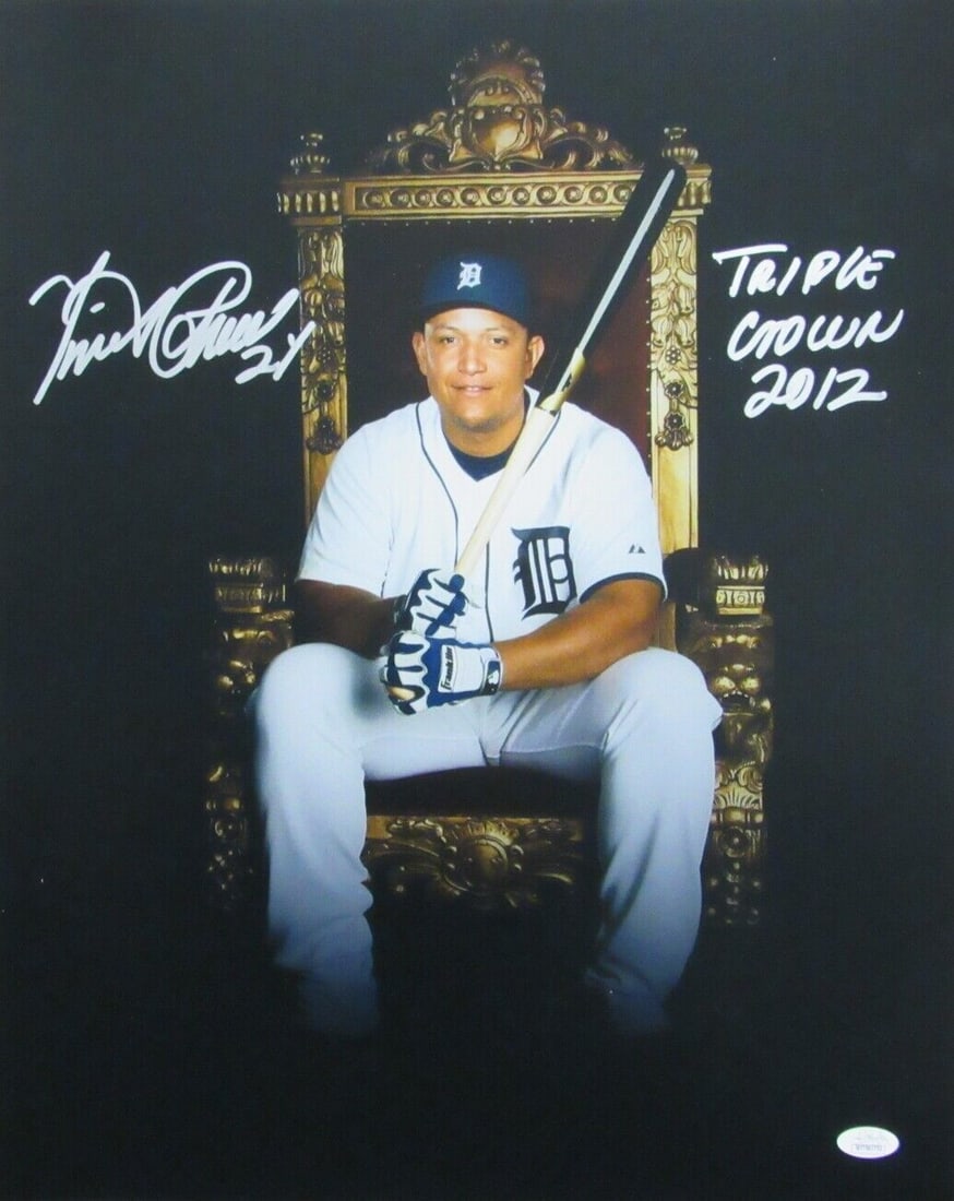 Miguel Cabrera Signed Triple Crown 2012 16x20 Photo JSA Authenticated (1 of 3)